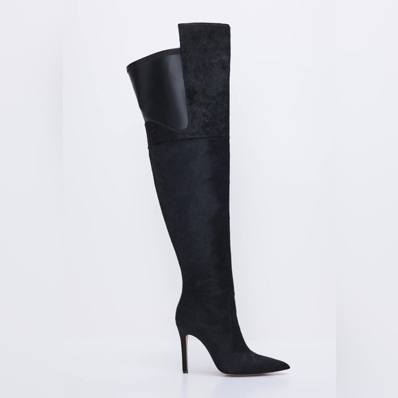 $349 Good American Emma Over the Knee Suede Boots Size 5 NIB - Picture 1 of 13